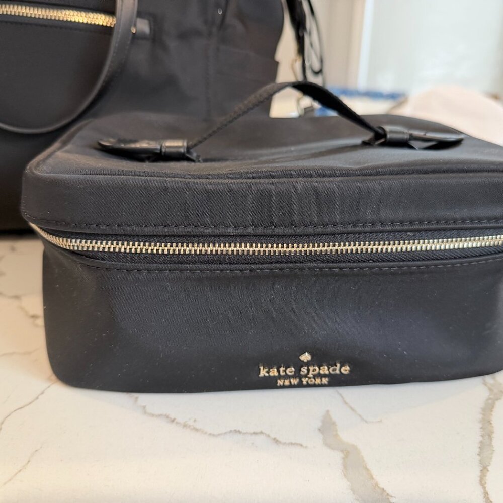 Kate Spade Chelsea weekender bag, black And Two Travel Makeup Cases Bundle - Picture 10 of 14